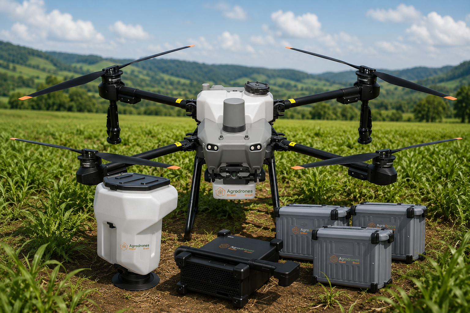 Kit Drone T50 + Baterias + Carregador + Dispersor de Sólidos